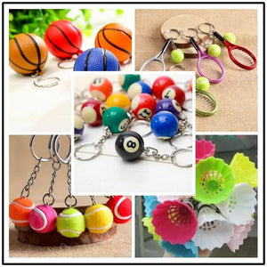 Planet Gates tennis / CHINA Tennis bag Pendant plastic mini tennis ball key chain small Ornaments sport advertisement keychain fans souvenirs key ring