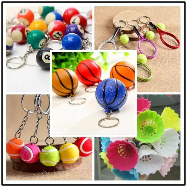 Planet Gates tennis / CHINA Tennis bag Pendant plastic mini tennis ball key chain small Ornaments sport advertisement keychain fans souvenirs key ring