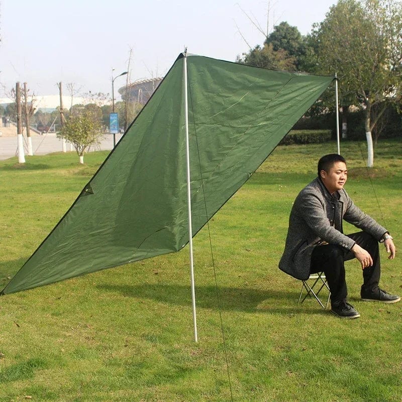 Planet Gates ArmyGreen-L Tent Tarp Rain Sun Shade Hammocks Shelter Camping Survival Sun Shelter Picnic Awning Cover Waterproof Out Hiking Accessories
