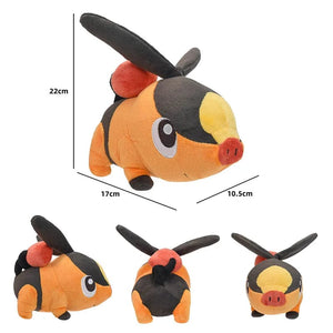 Planet Gates Tepig Pokemon Plush Tepig Victini Snivy Emolga Scorbunny Yamper Raboot Alolan Marowak Sleeping Vaporeon Smoliv Lechonk Stuffed Toys