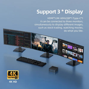 Planet Gates TexHoo MiniPC Intel N100 Dual Band WiFi5 BT4.0 8GB 16GB 256GB 512GB DDR4 HDMI DP Dual LAN Desktop Gaming Computer Mini PC Gamer