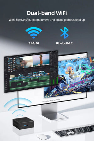 Planet Gates TexHoo MiniPC Intel N100 Dual Band WiFi5 BT4.0 8GB 16GB 256GB 512GB DDR4 HDMI DP Dual LAN Desktop Gaming Computer Mini PC Gamer