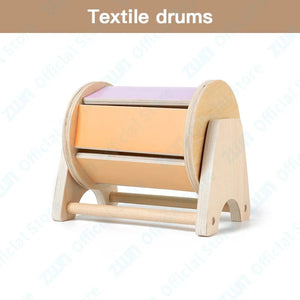 Planet Gates Textile Drum Montessori Infant Wooden Toys Target Box Rolling Drum Color Shape Cognition Match Educational Sensory Baby Teaching Aid Gifts
