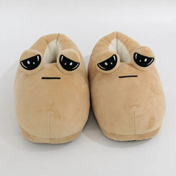 Planet Gates The Maw Pou Cotton Slipper Anime Plush Slippers Kawaii Cartoon Soft Stuffed Fluffy Thick Non-slip Shoes Alien Pou Doll Home Indo