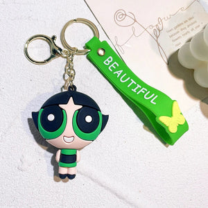 Planet Gates The Powerpuff Girls 7 / CHINA The Powerpuff Girls Cartoon Figure Keychains Cute Doll Doll Girls Car Key Chains School Bag Pendant Toy Gift Send Friends