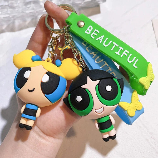 Planet Gates The Powerpuff Girls 7 / CHINA The Powerpuff Girls Cartoon Figure Keychains Cute Doll Doll Girls Car Key Chains School Bag Pendant Toy Gift Send Friends