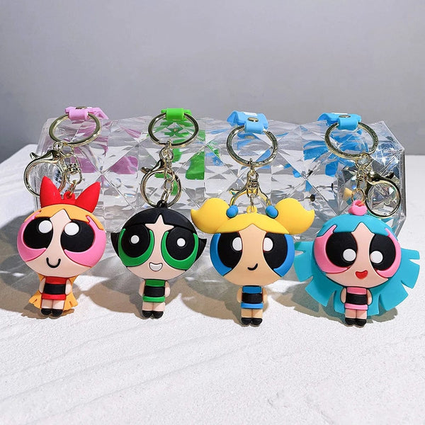 Planet Gates The Powerpuff Girls 7 / CHINA The Powerpuff Girls Cartoon Figure Keychains Cute Doll Doll Girls Car Key Chains School Bag Pendant Toy Gift Send Friends