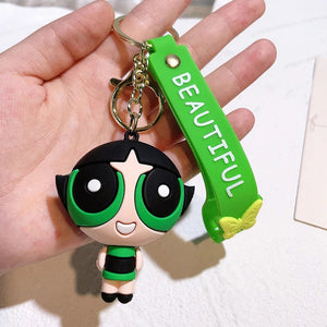 Planet Gates The Powerpuff Girls 7 / CHINA The Powerpuff Girls Cartoon Figure Keychains Cute Doll Doll Girls Car Key Chains School Bag Pendant Toy Gift Send Friends
