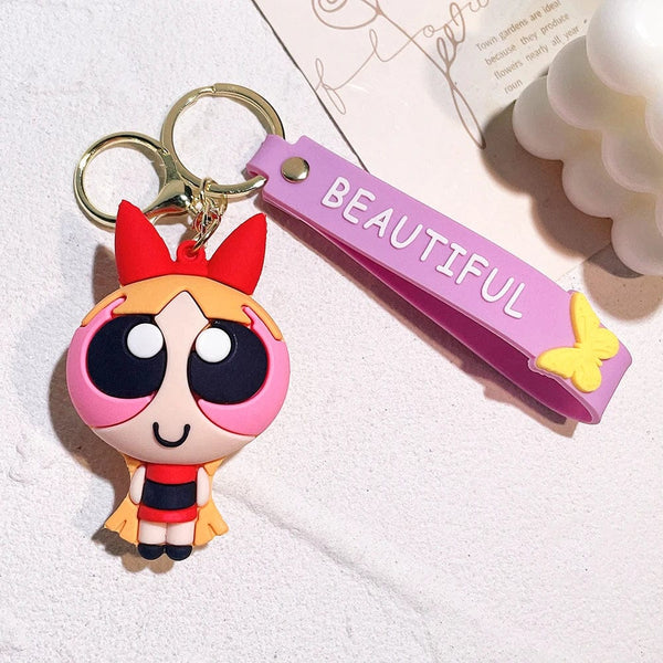 Planet Gates The Powerpuff Girls 7 / CHINA The Powerpuff Girls Cartoon Figure Keychains Cute Doll Doll Girls Car Key Chains School Bag Pendant Toy Gift Send Friends