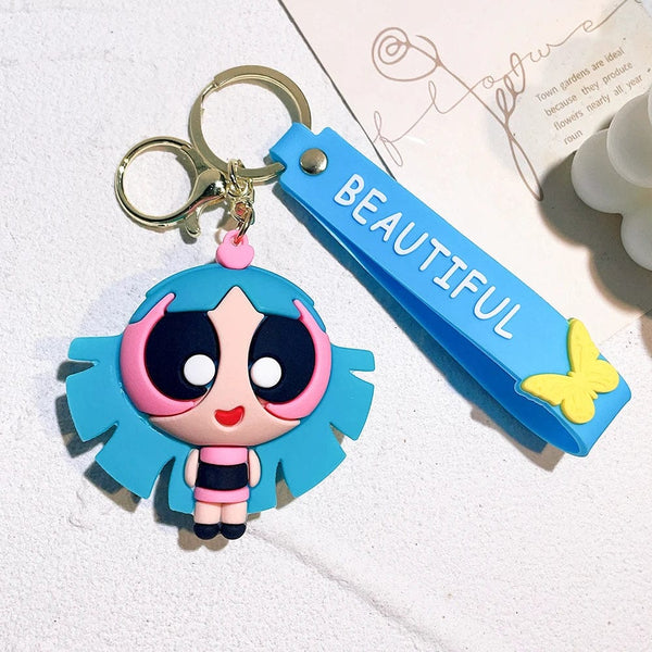 Planet Gates The Powerpuff Girls 7 / CHINA The Powerpuff Girls Cartoon Figure Keychains Cute Doll Doll Girls Car Key Chains School Bag Pendant Toy Gift Send Friends