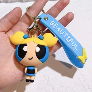 Planet Gates The Powerpuff Girls 7 / CHINA The Powerpuff Girls Cartoon Figure Keychains Cute Doll Doll Girls Car Key Chains School Bag Pendant Toy Gift Send Friends