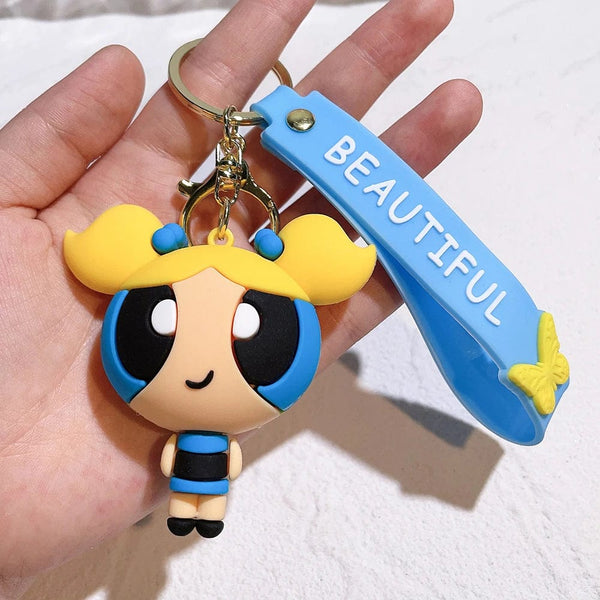 Planet Gates The Powerpuff Girls 7 / CHINA The Powerpuff Girls Cartoon Figure Keychains Cute Doll Doll Girls Car Key Chains School Bag Pendant Toy Gift Send Friends