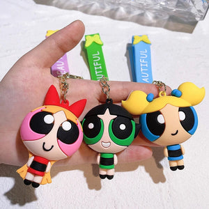 Planet Gates The Powerpuff Girls 7 / CHINA The Powerpuff Girls Cartoon Figure Keychains Cute Doll Doll Girls Car Key Chains School Bag Pendant Toy Gift Send Friends