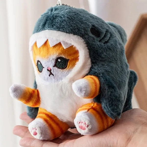 Planet Gates The shark 12cm Cartoon Cute Shark Cat Fried Shrimp Cat Plush Doll Pendant Charm Package Pendant