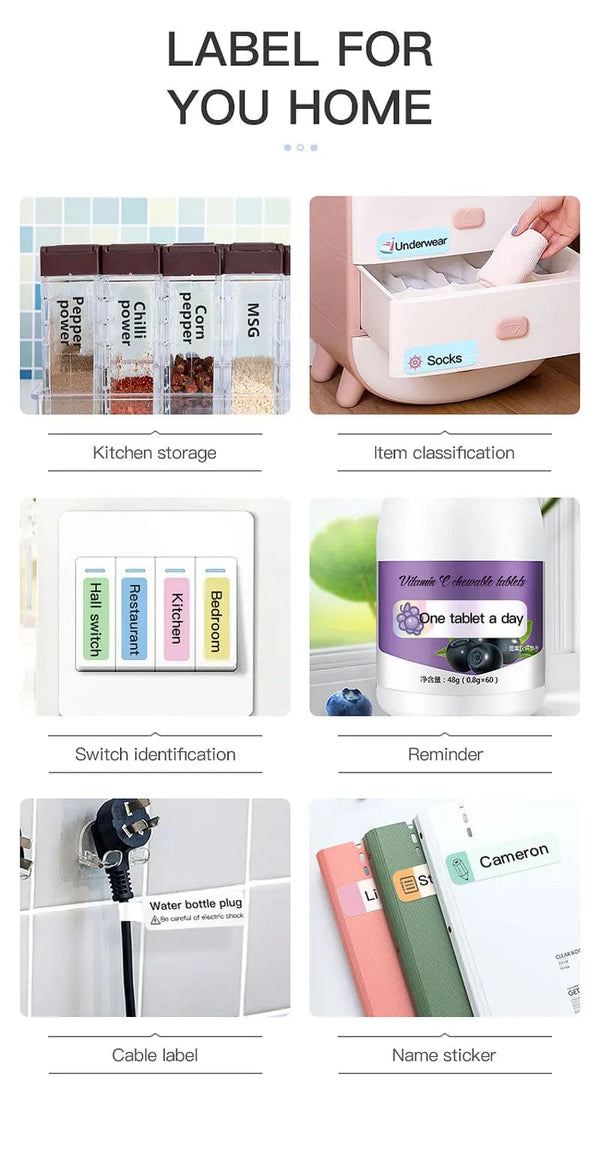 Planet Gates Thermal Label Paper Sticker Self-Adhesive For Portable Printer Phomemo D30 D30S D35 Marklife P15 Waterproof Scratch-Resistant