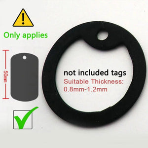 Planet Gates Thick 0.8 to 1.2mm / 100Pccs Wholesale 100Pcs Black Silencer Military Man Tag Accessories Dog Tag For Man Silencer Rubber Round Jewellery Tag