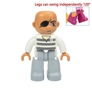 Planet Gates Thief A Figures Dolls Big Size Building Blocks Family Action Workers Doctor Police Farmer Compatible Large Bricks Duploes Kid Toys