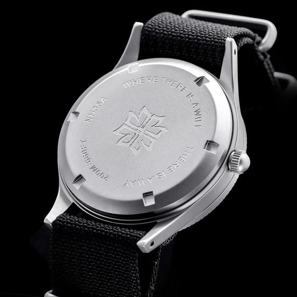 Planet Gates THORN 50-Fathoms Watch Men 40MM Vintage NH35 Movement Automatic K9 Mineral Crystal TR900 C3 Luminous Barracuda 200M Waterproof