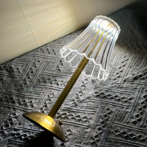 Planet Gates Three Color USBrechargeable 1pc Tri-Tone LED Crystal Table Lamp with Wrought Iron Base - Perfect for Restaurants and Hotels