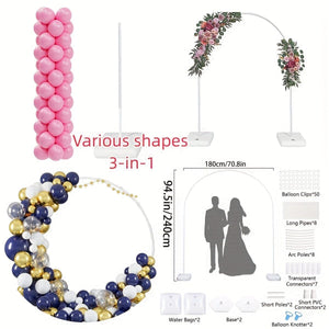 Planet Gates Three-in-one Arch With Hundreds Of Changes 1 Set, Balloon Arch Stand Kit Adjustable Balloon Arch Frame Water Filling Base Reusable Background Stand Kit, Used For Birthday Party Graduation Wedding Bride Gift Meeting