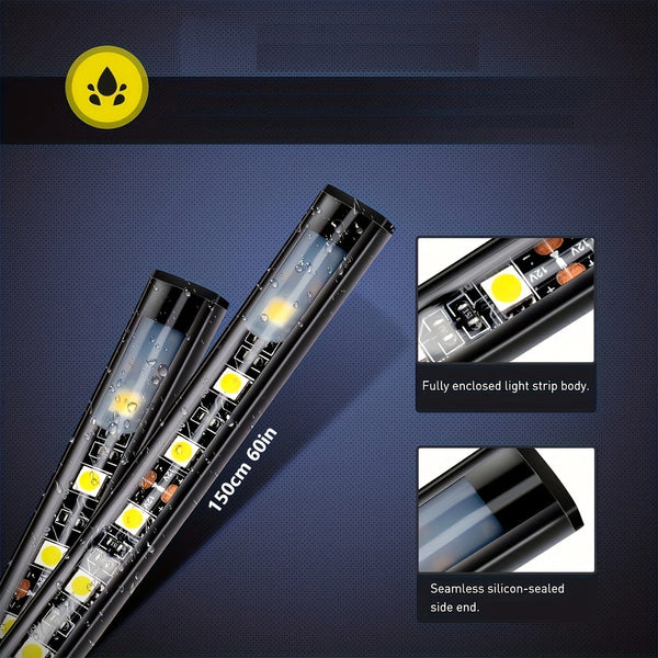 Planet Gates Three Truck Bed Light Strip 3Pcs 152.4 Cm Bed Light Strip 270 LED With Switch Blade Fuse Splitter Extension Cable For Cargo Pickup Truck SUV RV Boat