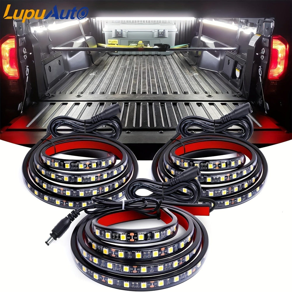 Planet Gates Three Truck Bed Light Strip 3Pcs 152.4 Cm Bed Light Strip 270 LED With Switch Blade Fuse Splitter Extension Cable For Cargo Pickup Truck SUV RV Boat