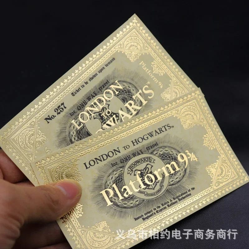 Planet Gates ticket Party Cosplay Props  Platform 934 Bronze Return Ticket Magical Spell Chart Owl Hedwig Variations Film Performance Props