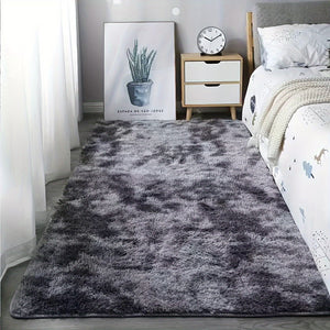 Planet Gates Tie Dye-Dark Gray / 80*160cm 1pc Tie-dyed Plush Soft Indoor Carpet, Modern Luxury Plush Carpet, Water-absorbent, Non-slip And Stain-resistant, Suitable For Living Room And Bedroom Areas, Home Decor, Area rugs