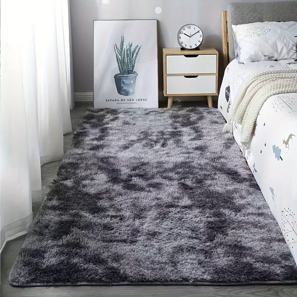 Planet Gates Tie Dye-Dark Gray / 80*160cm 1pc Tie-dyed Plush Soft Indoor Carpet, Modern Luxury Plush Carpet, Water-absorbent, Non-slip And Stain-resistant, Suitable For Living Room And Bedroom Areas, Home Decor, Area rugs