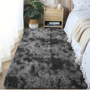 Planet Gates Tie Dye Dark Grey / 80*200cm 1pc, Soft Area Rugs For Bedroom Fluffy, Non-slip Fuzzy Shag Plush Soft Shaggy Bedside Rug, Tie-Dyed Living Room Carpet For Girls Kids Baby Teen Dorm Home Decor, Bedroom Living Room Nursery Room Rug 31.5*62.99inch