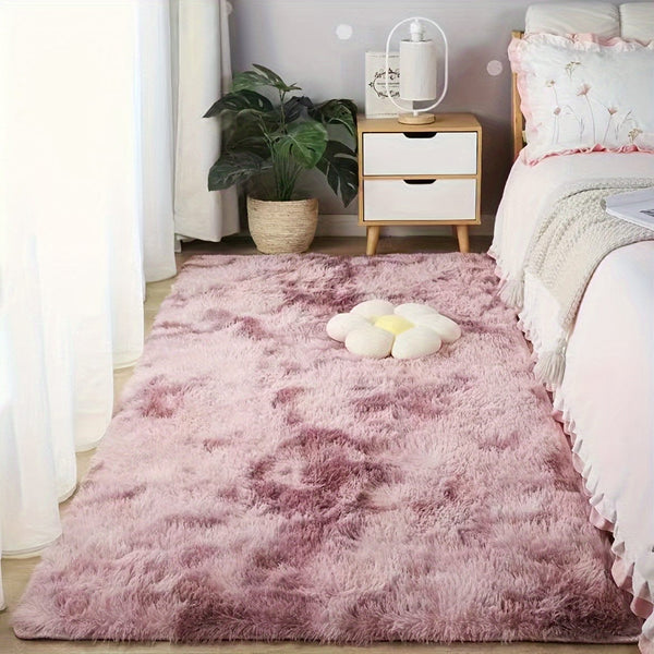Planet Gates Tie Dye-pink Purple / 80*160cm 1pc Tie-dyed Plush Soft Indoor Carpet, Modern Luxury Plush Carpet, Water-absorbent, Non-slip And Stain-resistant, Suitable For Living Room And Bedroom Areas, Home Decor, Area rugs