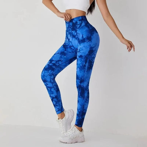 Planet Gates Tie Dye Seamless Leggings for Women High Waist Yoga Pants, Scrunch Butt Lifting Elastic Tights