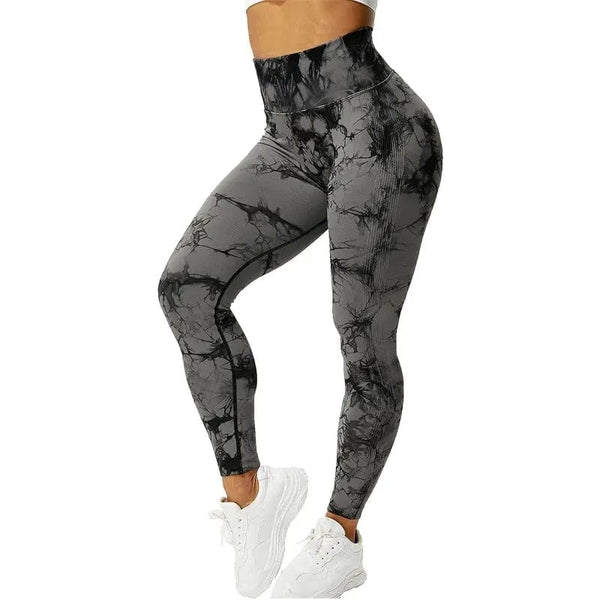 Planet Gates Tie Dye Seamless Leggings for Women High Waist Yoga Pants, Scrunch Butt Lifting Elastic Tights