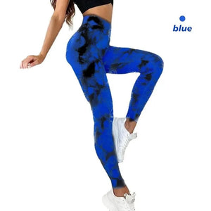 Planet Gates Tie Dye Seamless Leggings for Women High Waist Yoga Pants, Scrunch Butt Lifting Elastic Tights