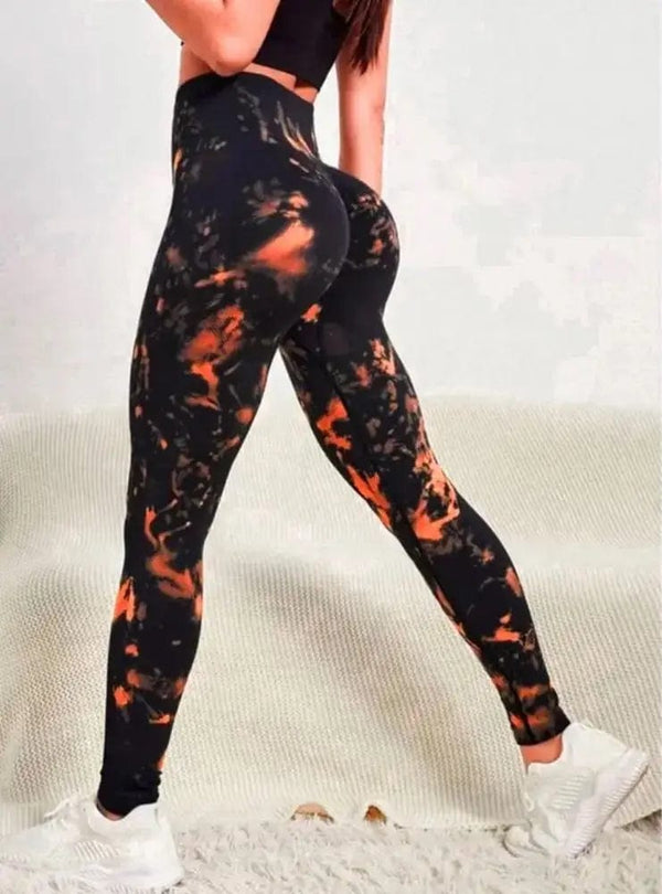 Planet Gates Tie Dye Seamless Leggings Women for Gym Yoga Pants Push Up Workout Sports Leggings  High Waist Tights Ladies Fitness Clothing