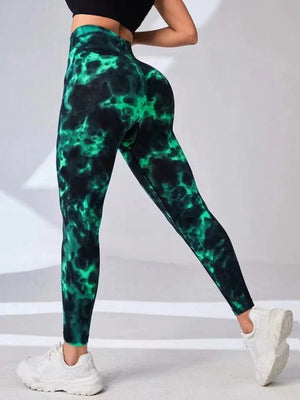Planet Gates Tie Dye Seamless Leggings Women for Gym Yoga Pants Push Up Workout Sports Leggings  High Waist Tights Ladies Fitness Clothing