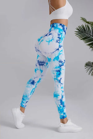 Planet Gates Tie Dye Seamless Leggings Women for Gym Yoga Pants Push Up Workout Sports Leggings  High Waist Tights Ladies Fitness Clothing