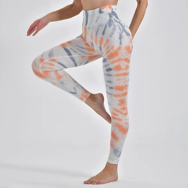 Planet Gates Tie Dye Seamless Leggings Women for Gym Yoga Pants Push Up Workout Sports Leggings  High Waist Tights Ladies Fitness Clothing