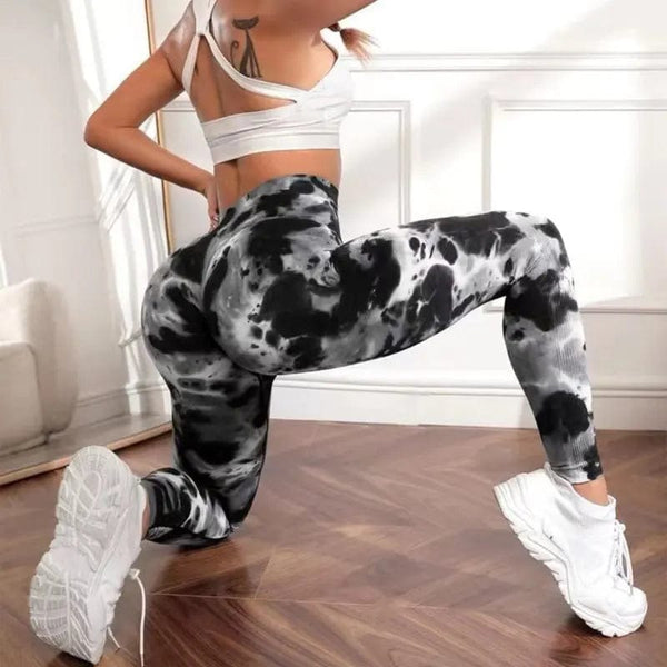 Planet Gates Tie Dye Seamless Leggings Women for Gym Yoga Pants Push Up Workout Sports Leggings  High Waist Tights Ladies Fitness Clothing