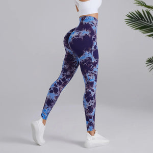 Planet Gates Tie Dye Seamless Leggings Women for Gym Yoga Pants Push Up Workout Sports Leggings  High Waist Tights Ladies Fitness Clothing