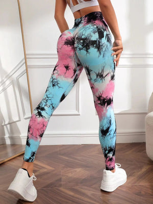Planet Gates Tie Dye Seamless Leggings Women for Gym Yoga Pants Push Up Workout Sports Leggings  High Waist Tights Ladies Fitness Clothing