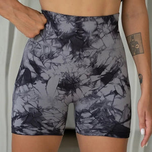 Planet Gates Tie Dye Seamless Yoga Shorts Women Summer Workout Short Leggings Sports Wear Joga Fitness Outfits Gym Clothing Cycling Shorts