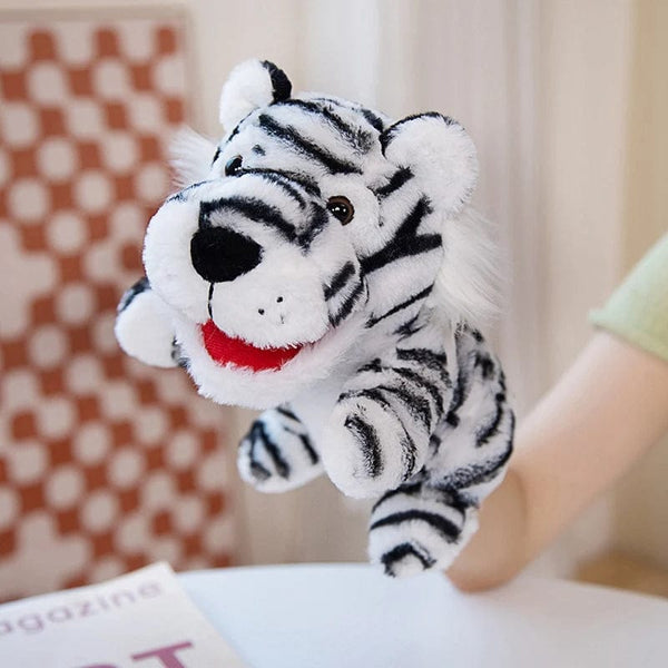 Planet Gates tiger-25 / 25cm / CHINA 30 Styles Stuffed Plush Animals Toys Hand Finger Story Puppet Cute Dolls Educational Babys Duck Lamb Cow Dog Horse Children Gift