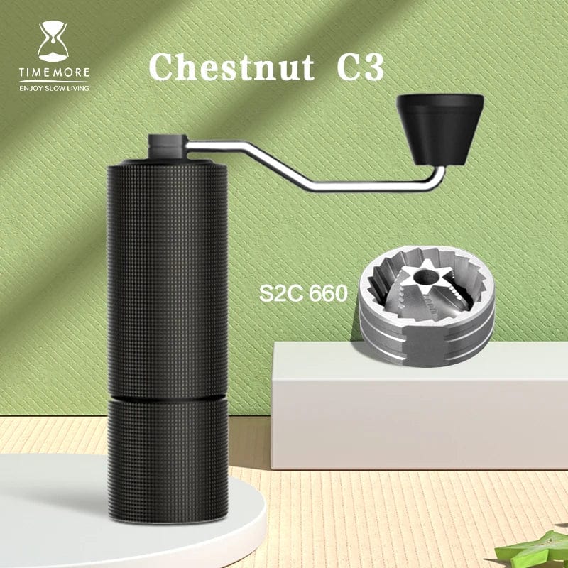 Planet Gates TIMEMORE Chestnut C2 C3 Manual Coffee Grinder S2C Burr Inside High Quality Portable Hand Grinder with Dual Bearing Positioning