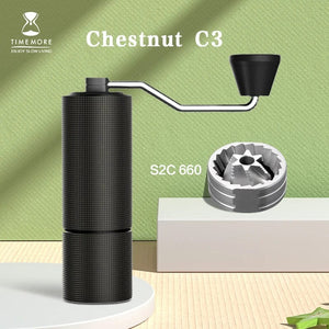 Planet Gates TIMEMORE Chestnut C2 C3 Manual Coffee Grinder S2C Burr Inside High Quality Portable Hand Grinder with Dual Bearing Positioning