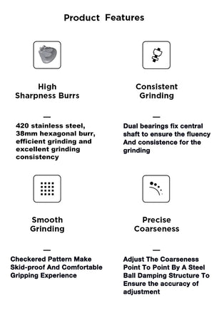 Planet Gates TIMEMORE Chestnut C2 C3 Manual Coffee Grinder S2C Burr Inside High Quality Portable Hand Grinder with Dual Bearing Positioning