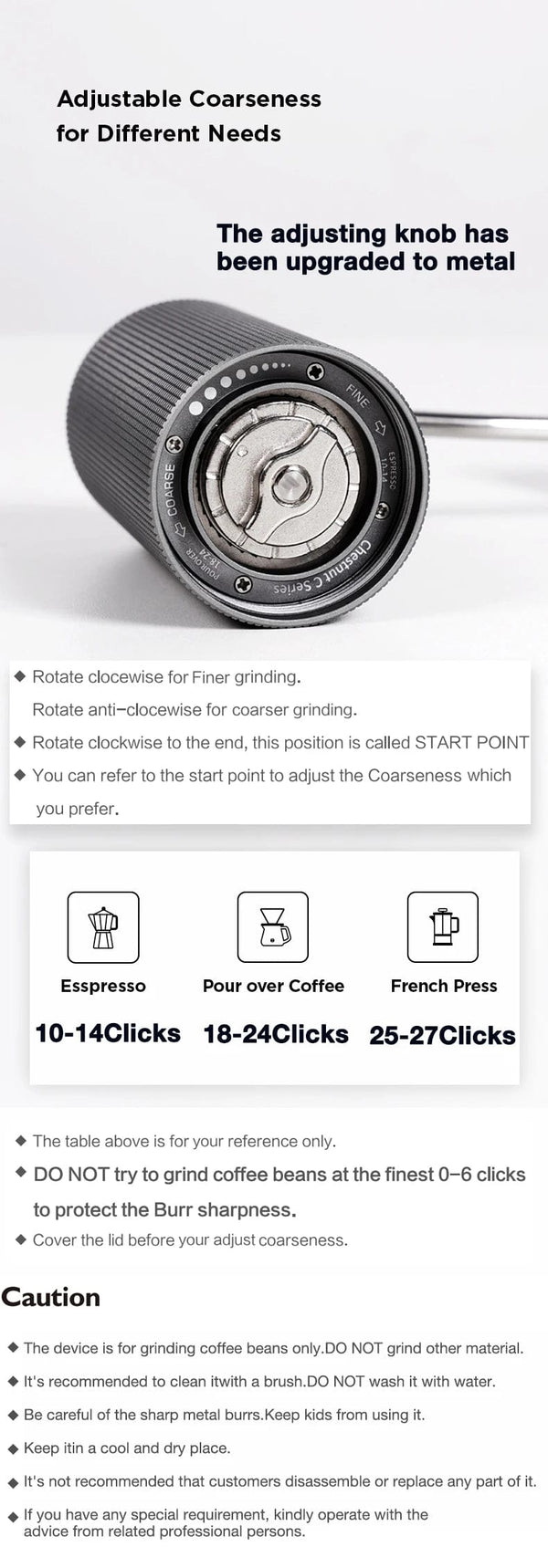 Planet Gates TIMEMORE Chestnut C2 Upgrade Portable Coffee Grinder Hand Manual Grinder Grind Machine Mill With Double Bearing Positioning