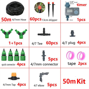 Planet Gates timer 5-50M Automatic Garden Watering System DIY Timer Water Drip Irrigation System Plant Watering Kit Red Drippers Set