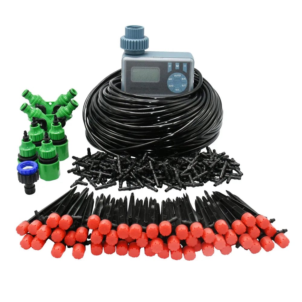 Planet Gates timer 5-50M Automatic Garden Watering System DIY Timer Water Drip Irrigation System Plant Watering Kit Red Drippers Set