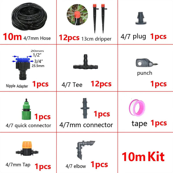 Planet Gates timer 5-50M Automatic Garden Watering System DIY Timer Water Drip Irrigation System Plant Watering Kit Red Drippers Set